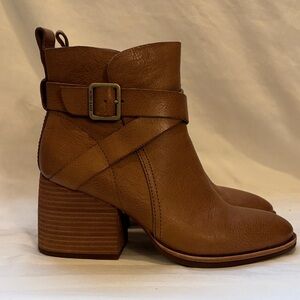 Kork-Ease Tan Leather Ankle Booties